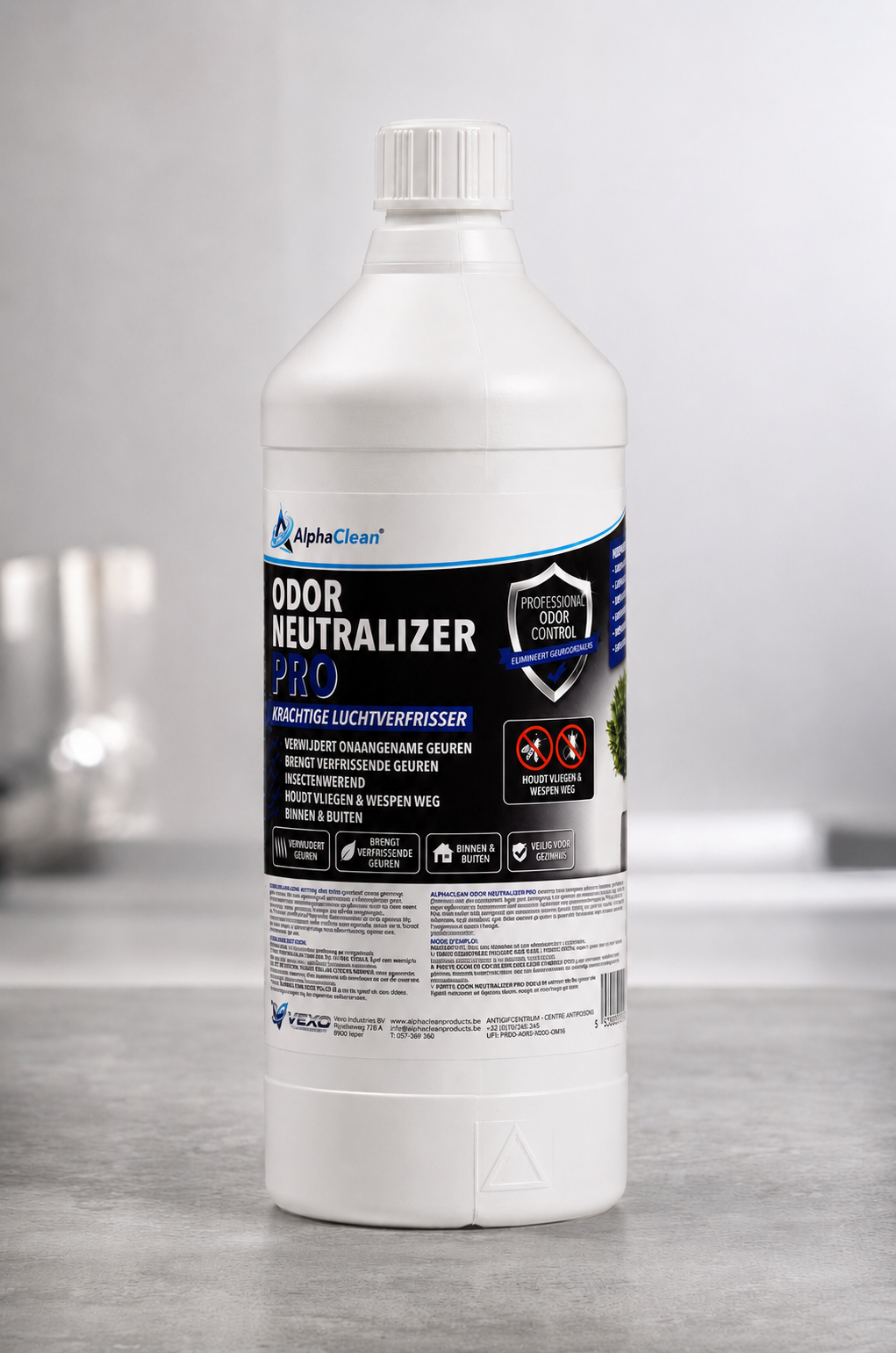 Alphaclean Odor Neutralizer Pro 1 liter – geurneutralisator die vliegen en wespen weert, voor binnen en buiten